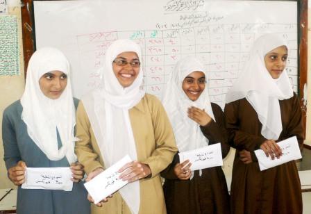 فريق طالبات مدرسة هاشم عبدالله الفائزات في المسابقة